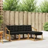 Set vanjskih sofa s jastukom 4 pcs Prirodna i crna