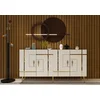 Hanah Home Konzola Line KB150, 150x75x35 cm, Belo-zlatne boje
