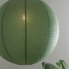PR Home Visoka svetilka Haru, zelena, O 50 cm, papir, E27, bel kabel - Dnevna soba/jedilnica - zelena, bela - Papir/karton