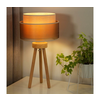 Duolla - Stona lampa WOOD BOHO 1xE27/15W/230V prečnik 25 cm bakrena/braon/bež