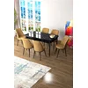 Hanah Home Set Trpezarijski sto i 6 stolica Zen, Oker-crni
