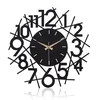 WALLXPERT Dekorativni metalni zidni sat Lineal Black 1