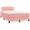 vidaXL Box spring postelja z vzmetnico roza 120x190 cm žamet