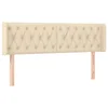 Vidaxl Vzglavje z ušesi krem 147x16x78/88 cm blago
