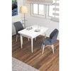 Hanah Home trpezarijski set Arp, sto i 2 stolice, bela ploča, dimno siva tkanina Babyface