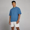 MP moška washed bombažna majica prevelikega kroja - track modra - XL