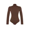 Trendyol Brown Turtleneck Snap Knitted Bodysuit