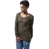 Womens sweater with a long wide neckline - olive