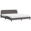 Krevet s madracem Dover sivi 180 x 200 cm od umjetne kože