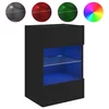 Zidni TV ormarić s LED svjetlima crni 40x30x60,5 cm