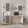 Hanah Home radni sto sa policom Venaro Set 1 (Desk + Large Bookcase), beli / orah