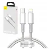 BASEUS pleten kabel visoke gostote USB-C na Lightning, 20 W, 5 A, PD, 1 m (bel)