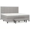 shumee Box spring postelja z vzmetnico svetlo siva 200x200 cm blago