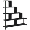 Regal za knjige 4 razine crni 139x33,5x149 cm konstruirano drvo