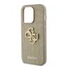 Guess Guess perforirano ohišje 4G z bleščicami - iPhone 15 Pro (zlato)