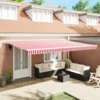 Električna retraktabilna tenda Crvena i bijela 500 × 350 cm