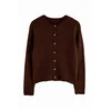 Trendyol ženski duks Wardrobe Essentials Brown Soft Crew Neck Knitwear Cardigan Twoaw27Hi00103