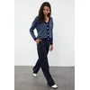 Trendyol Navy Blue V-Neck Knitwear Cardigan
