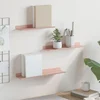 Lebdeća polica Zidne 3 pcs Ružičasta 40 x 9 x 2,5 cm Čelik