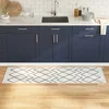 vidaXL Kuhinjska podloga Bela 180 x 60 cm Žamet