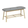 Klupa sa policom za obuću 89.5x30x44cm sivi/boja drveta Zeller