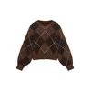 Vero Moda Petite Pulover VMDARLA rjava/čokolada/bela