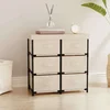 Vidaxl omara za shranjevanje s 6 predali 55x29x55 cm krem iz jekla
