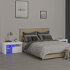 Noćni ormarići 2 kom s LED svjetlima bijeli 70 x 36,5 x 40 cm