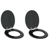 vidaXL Pokrivalo za stranišče 2 pcs Črna 44 x 38 cm MDF plošča