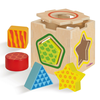 Lesena didaktična kocka Color Shape Sorting Box s 5 oblikami za vstavljanje od 12 mes