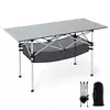 Northix Zložljiva kamp miza aluminij srebrna 119x56 cm 100 kg