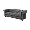 Casa Padrino Chesterfield 3 seater sofa in gray/brown 205 x 73 x H. 85 cm - Designer Chesterfield sofa