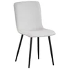 MID.YOU STOL, les, kovina, tekstil bela