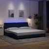 Okvir kreveta s LED-om bez madraca plavi 200x200 cm od tkanine