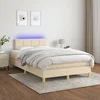 Krevet box spring s madracem LED krem 120 x 200 cm od tkanine