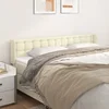 Greatstore Vzglavje z ušesi krem 203x16x78/88 cm umetno usnje