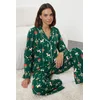 Trendyol Green New Years Jersey Knitted Pajama Set