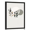 Plakat minimalistični listi z boho ozadjem - 40x60 white
