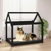 Krevet za pse crni 101x70x90 cm od masivne borovine