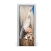 tulup.si Nalepka na vratih Beli konj z mačko 75x205 cm