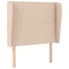 Uzglavlje s ušima boja cappuccina 103x23x118/128cm umjetna koža