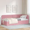 Vidaxl Kotna postelja z vzglavjem Roza 90 x 200 cm Žamet