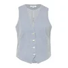 comma casual identity Telovnik moder denim / bela