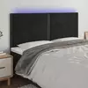 LED uzglavlje crno 180x5x118/128 cm baršunasto