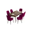 Hanah Home Set Trpezarijski sto i 6 stolica Are, Bordo-braon