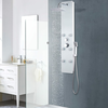 Panelna enota za tuš steklo 25x44,6x130 cm bela