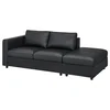 VIMLE Sofa trosed, bez stranice/Grann/Bomstad crna