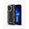 DKNY DKNY Usnjeno ohišje s kvačkanim enobarvnim vzorcem MagSafe - ohišje za iPhone 15 Pro Max (črno)