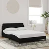Okvir za krevet Dover crni 140 x 190 cm baršunasti