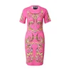 Versace Jeans Couture Obleka ACTIVE rjava/zlata/svetlo roza/črna
